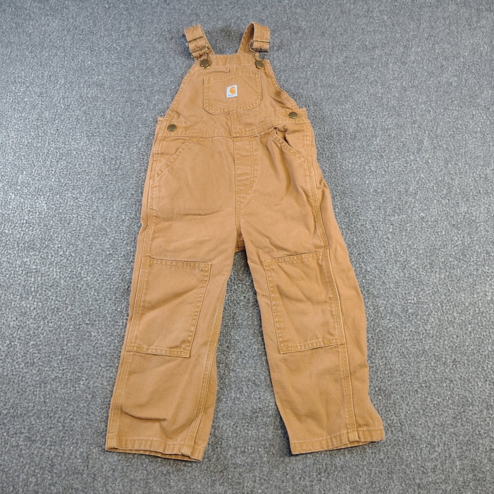 Carhartt Bib Overalls 3T Brown Duck Canvas Double Knee OX8609-B
